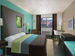 retro-modern Super-8 motel room